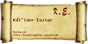 Káldor Eszter névjegykártya