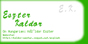 eszter kaldor business card